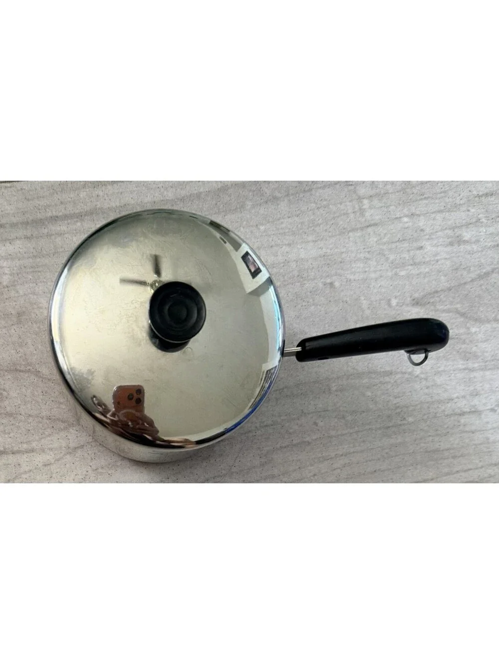 Vtg Revere Ware Stainless 1 Cup Measuring Cup Mini Sauce Pan Butter Warmer & Lid